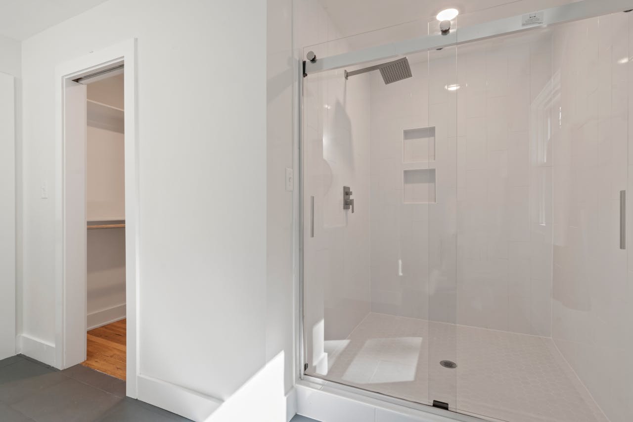 Glass Framed on the Shower